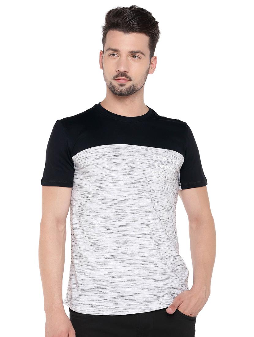 white melange cut & sew t-shirt - 16299099 - Zoom Image - 1