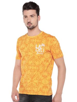 yellow tropical all over print t-shirt - 16299103 - Standard Image - 2