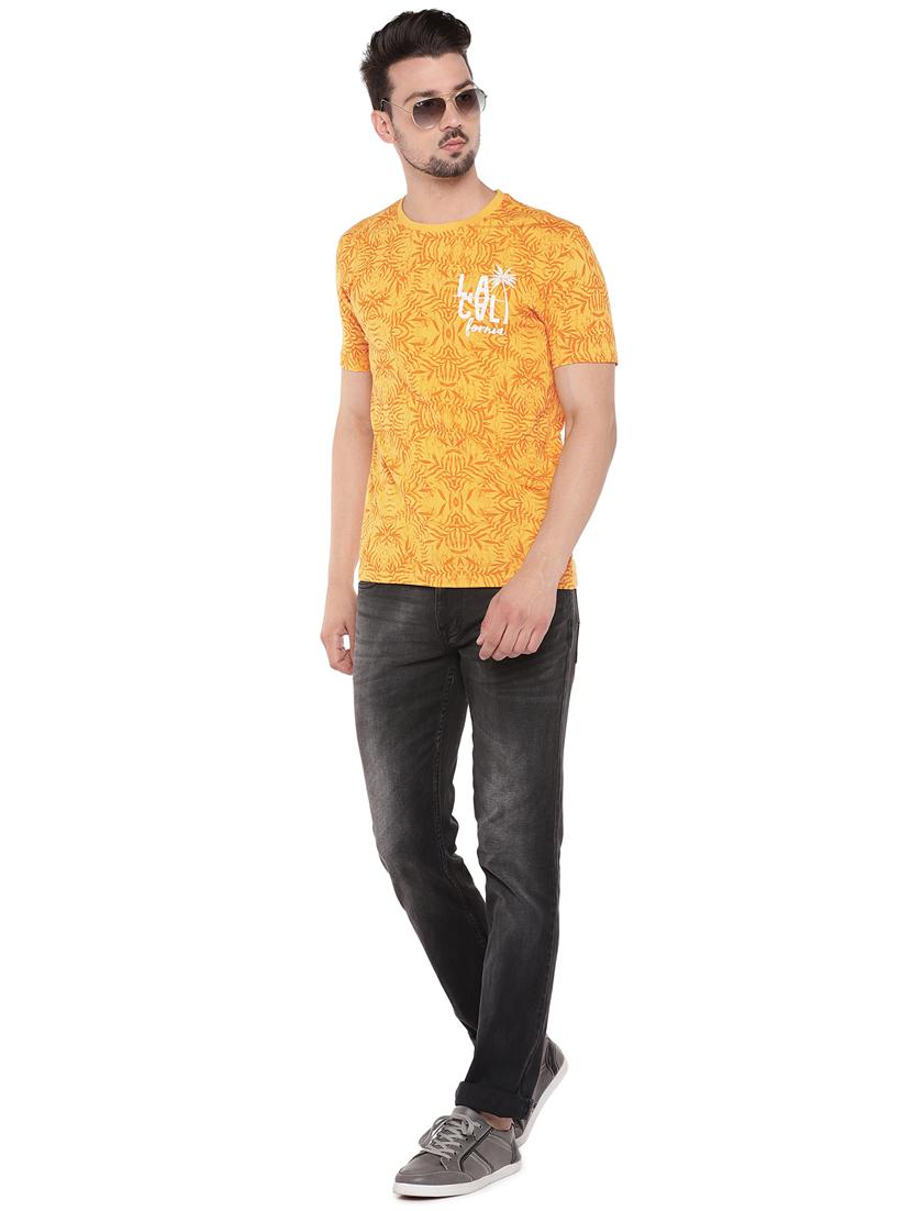 yellow tropical all over print t-shirt - 16299103 - Zoom Image - 4