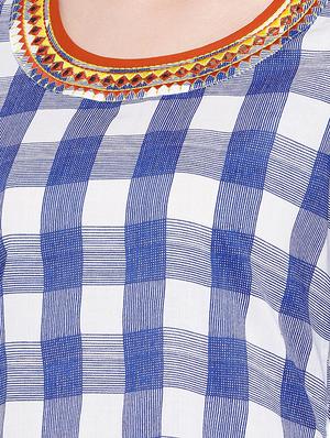 checkered asymmetric kurta - 16299146 - Standard Image - 4