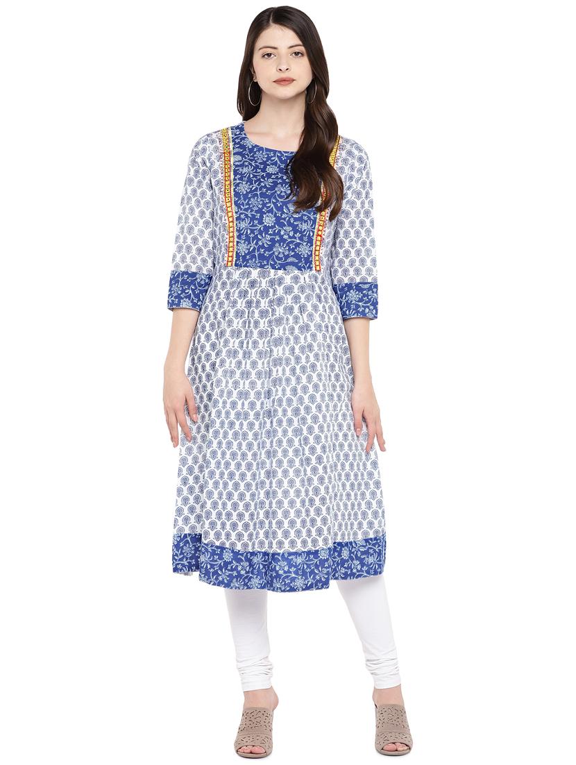 printed a-line kurta - 16299147 - Zoom Image - 1