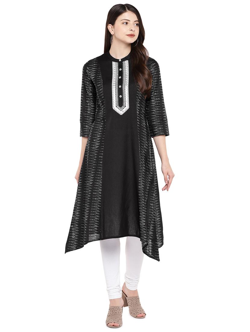 printed a-line kurta - 16299178 - Zoom Image - 1