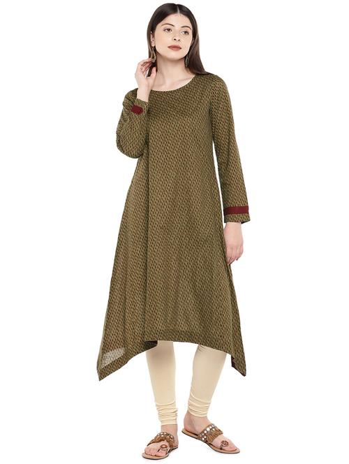 printed asymmetrical kurta - 16299187 - Very Small Image - 1