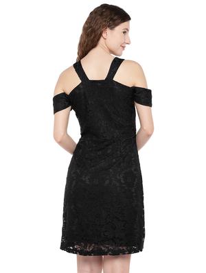 floral laced a-line dress - 16299210 - Standard Image - 3