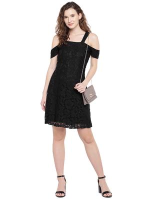 floral laced a-line dress - 16299210 - Standard Image - 4