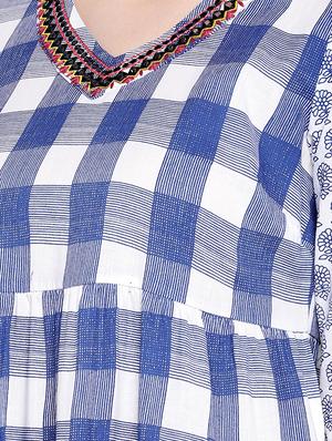 mirror work checkered empire line dress - 16299222 - Standard Image - 4
