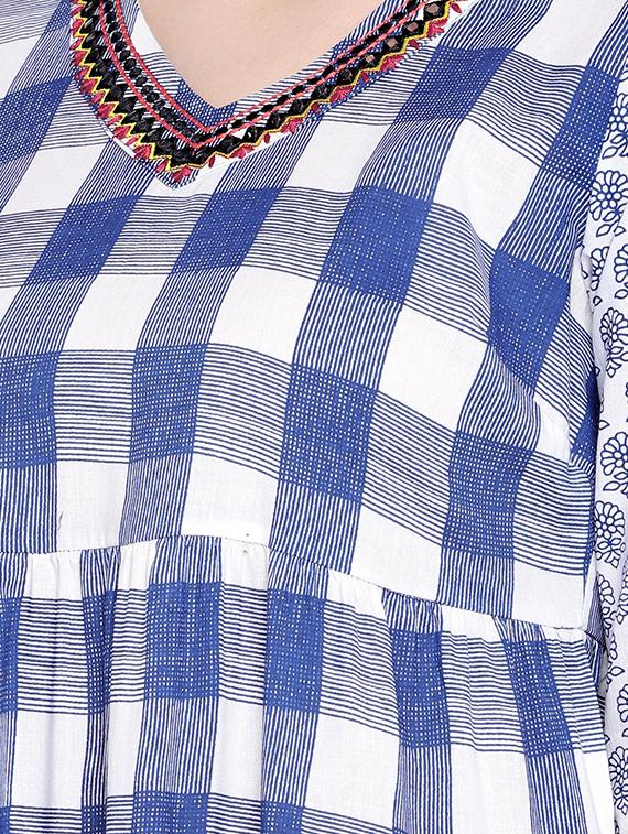 mirror work checkered empire line dress - 16299222 - Zoom Image - 4