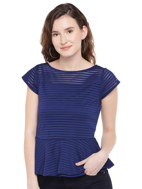 criss cross detail peplum top - 16299268 - Standard Image - 1