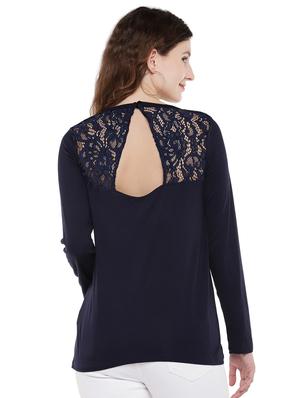 lace detail cut out back top - 16299287 - Standard Image - 3