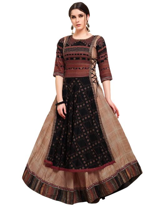 printed layered gown - 16299916 - Standard Image - 1