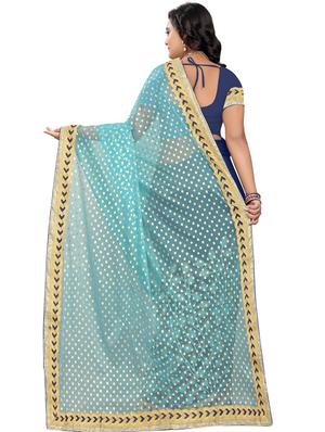 embroidered half and half saree with blouse - 16300186 - Standard Image - 2