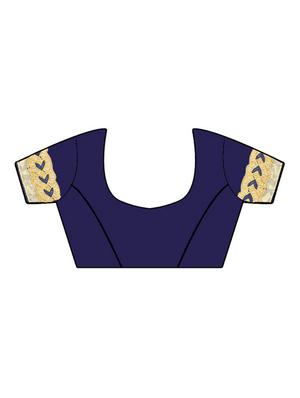 embroidered half and half saree with blouse - 16300186 - Standard Image - 3