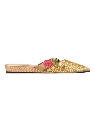 gold slip on mules - 16300373 - Standard Image - 2