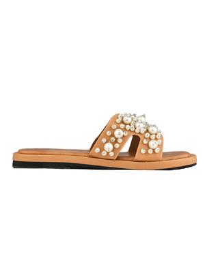 brown slip on sandals - 16300377 - Standard Image - 2