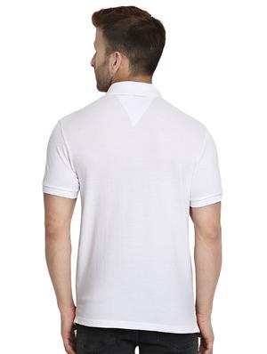 white regular fit solid polo t-shirt - 16300395 - Standard Image - 3