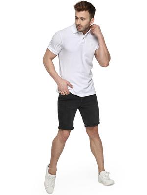 white regular fit solid polo t-shirt - 16300395 - Standard Image - 4