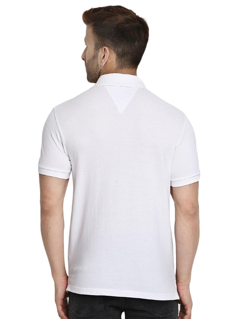 white regular fit solid polo t-shirt - 16300395 - Zoom Image - 3