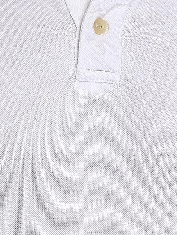 white regular fit solid polo t-shirt - 16300395 - Zoom Image - 5