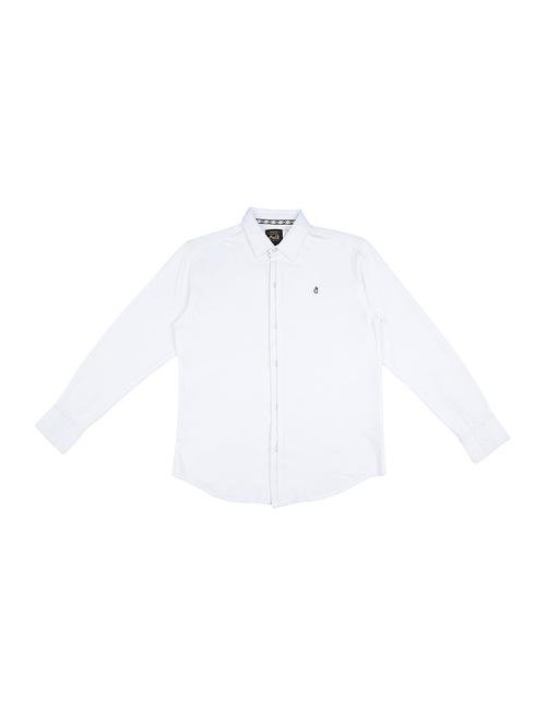 white cotton solid shirt - 16300609 - Standard Image - 1