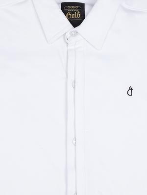 white cotton solid shirt - 16300609 - Standard Image - 3