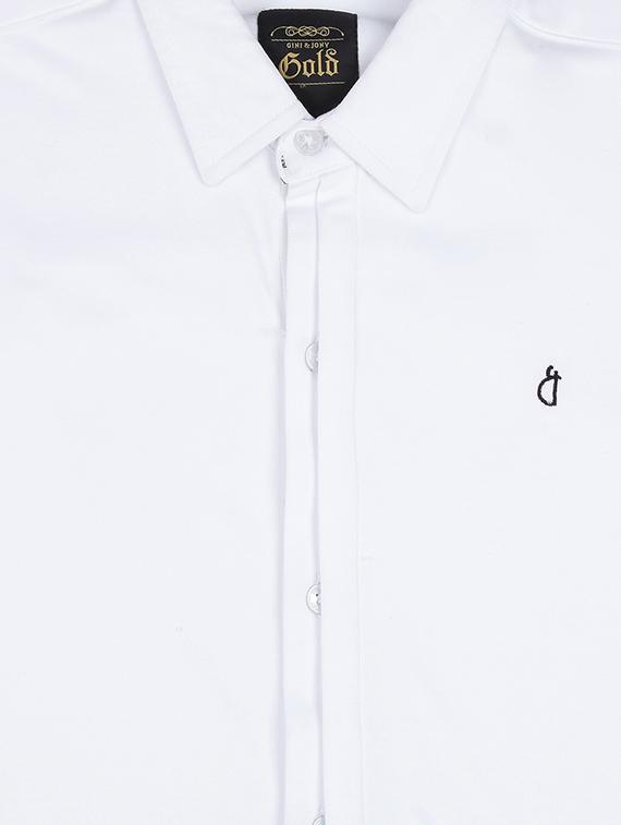 white cotton solid shirt - 16300609 - Zoom Image - 3