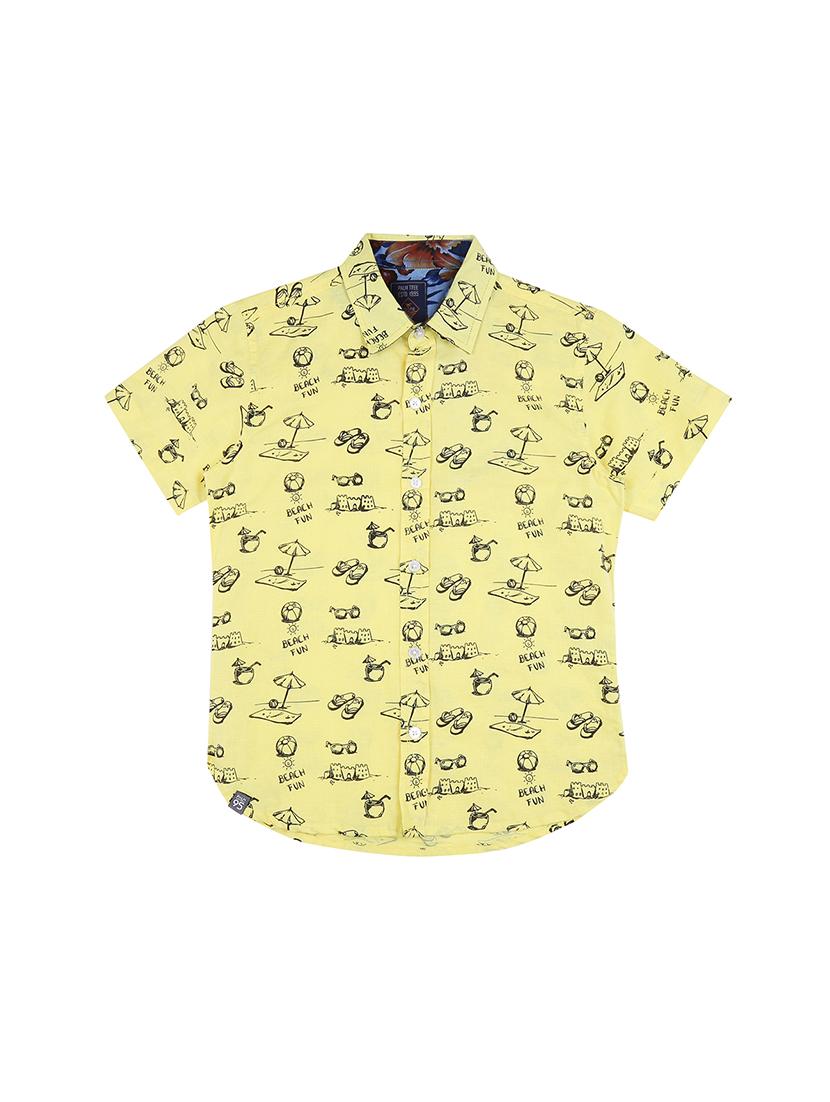 curved hem quirky print shirt - 16300678 - Zoom Image - 1