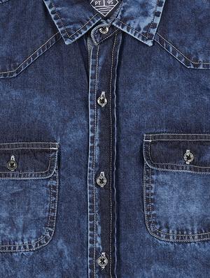 curve hem pocket patched shirt - 16300680 - Standard Image - 3