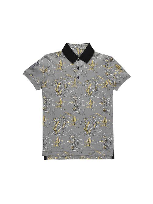 polo neck abstract print t-shirt - 16300750 - Standard Image - 1