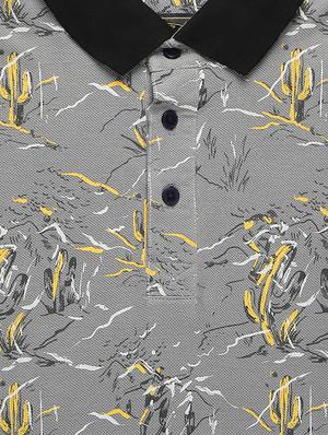 polo neck abstract print t-shirt - 16300750 - Standard Image - 3