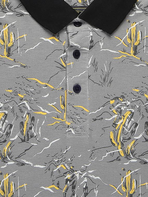 polo neck abstract print t-shirt - 16300750 - Zoom Image - 3