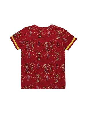 round neck abstract print t-shirt - 16300763 - Standard Image - 2