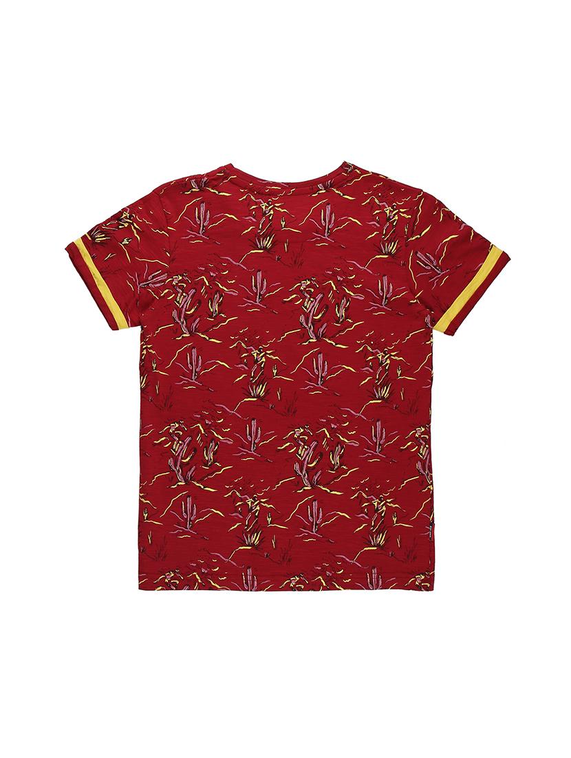 round neck abstract print t-shirt - 16300763 - Zoom Image - 2