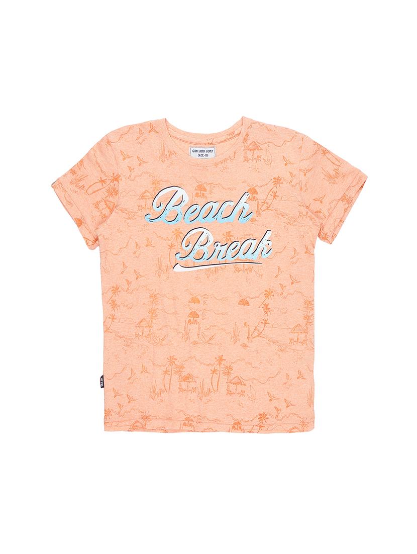 pink cotton printed t-shirt - 16300764 - Zoom Image - 1