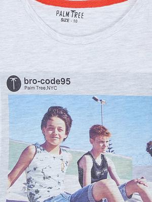 round neck graphic print t-shirt - 16300775 - Standard Image - 3