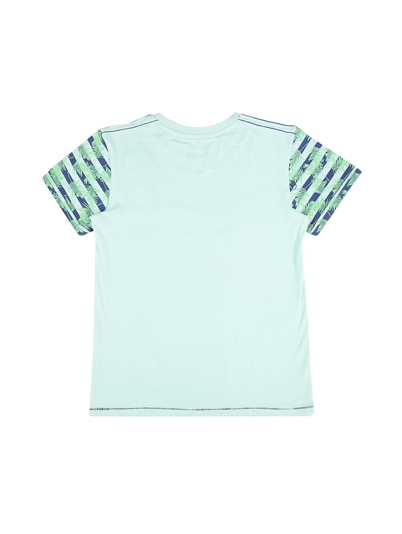 blue cotton blend graphic t-shirt - 16300835 - Zoom Image - 2
