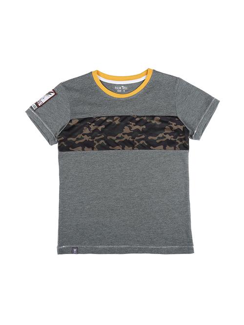 grey cotton blend camouflage t-shirt - 16300851 - Standard Image - 1