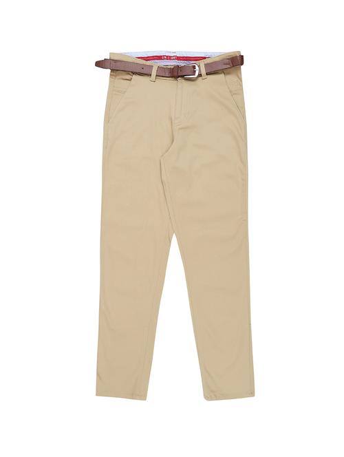 beige cotton blend casual trouser - 16301199 - Standard Image - 1
