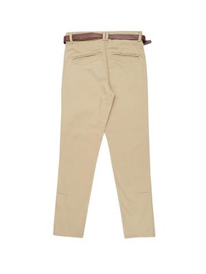 beige cotton blend casual trouser - 16301199 - Standard Image - 2