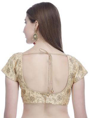 gold raw silk embroidered blouse - 16301342 - Standard Image - 3