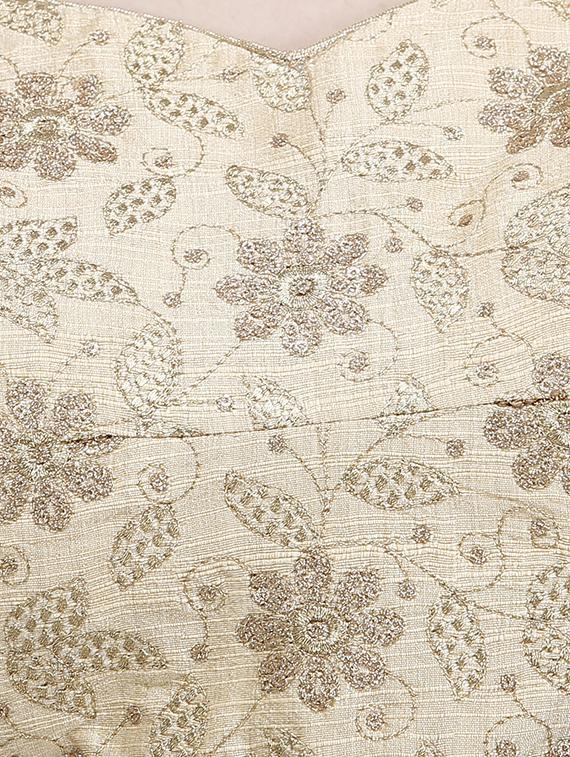 gold raw silk embroidered blouse - 16301342 - Zoom Image - 4