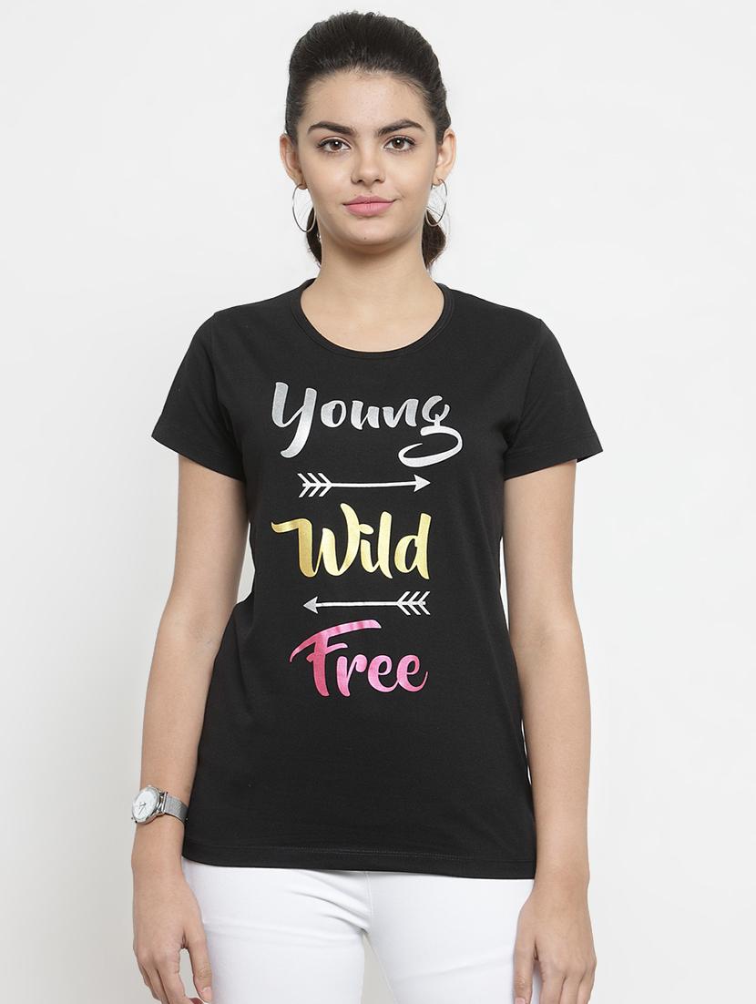quirky print round neck tee - 16301483 - Zoom Image - 1