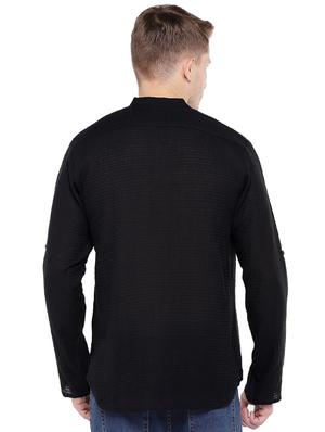 black solid short kurta - 16301516 - Standard Image - 3