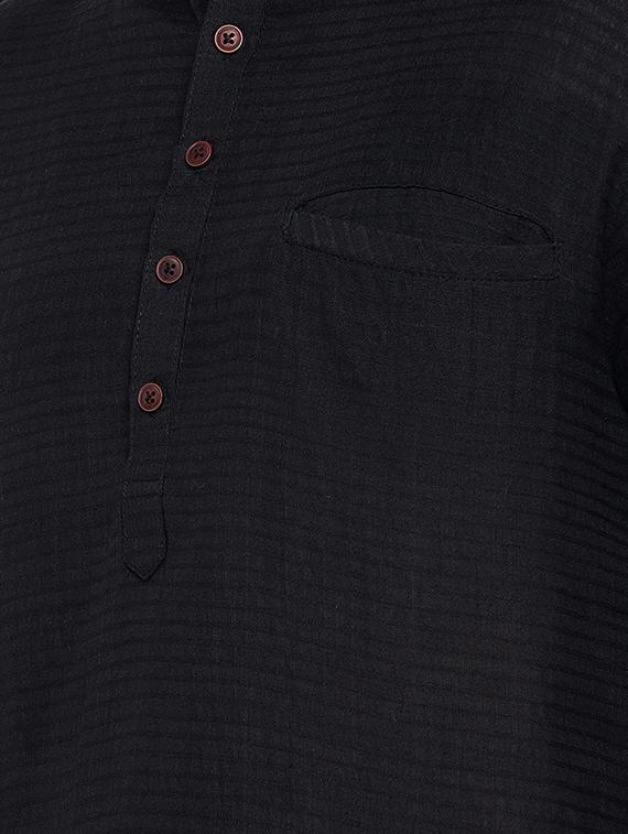 black solid short kurta - 16301516 - Zoom Image - 5