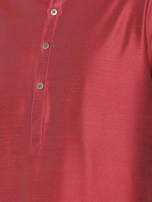 red dupion long kurta - 16301528 - Standard Image - 5