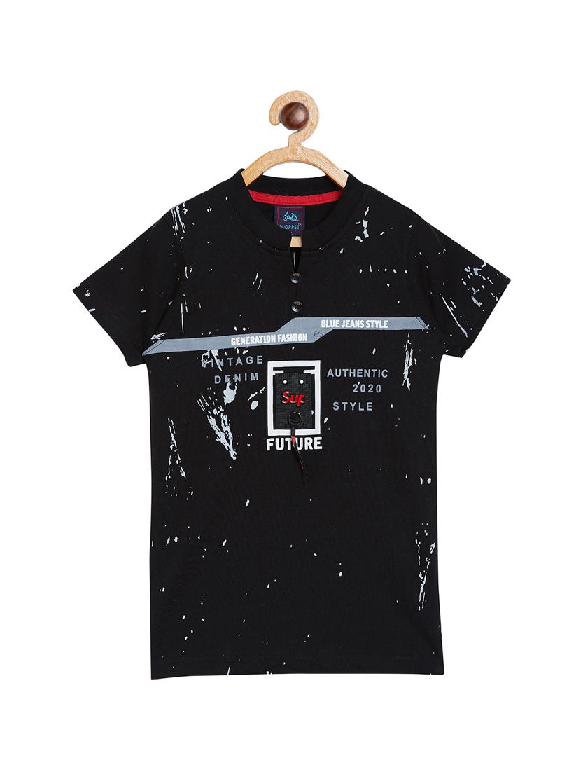 henley neck graphic t-shirt - 16301531 - Zoom Image - 1