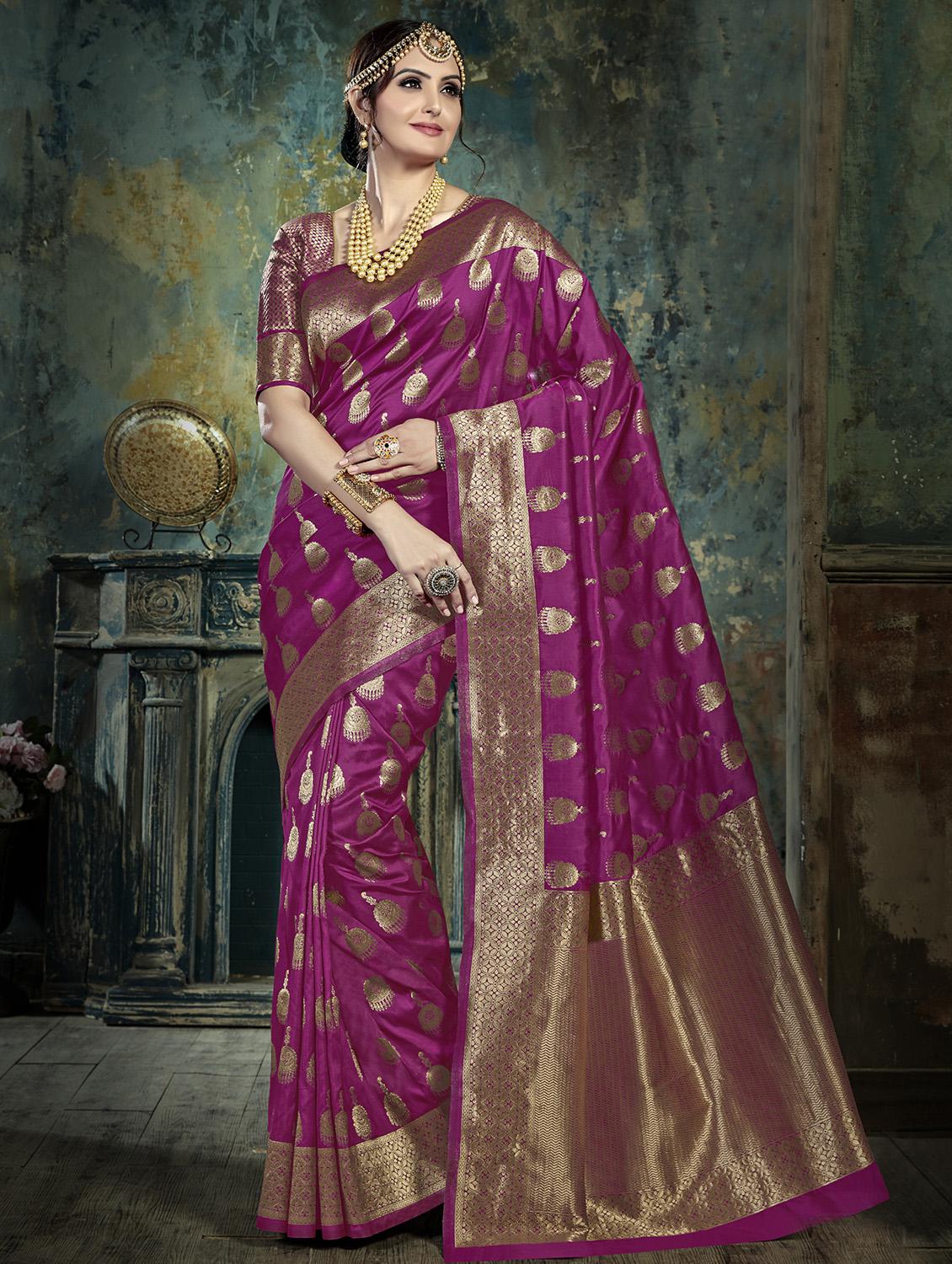 zari banarasi saree with blouse - 16301750 - Zoom Image - 1