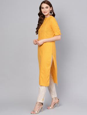 solid straight kurta pant set - 16302022 - Standard Image - 2