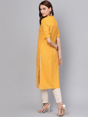 solid straight kurta pant set - 16302022 - Standard Image - 3