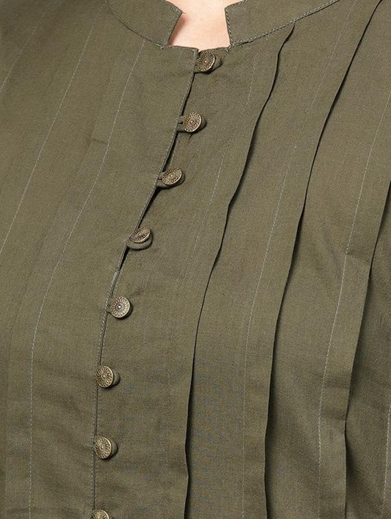 solid pintucks kurta pant set - 16302028 - Zoom Image - 4
