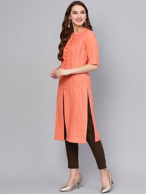 solid pintucks kurta pant set - 16302029 - Standard Image - 2